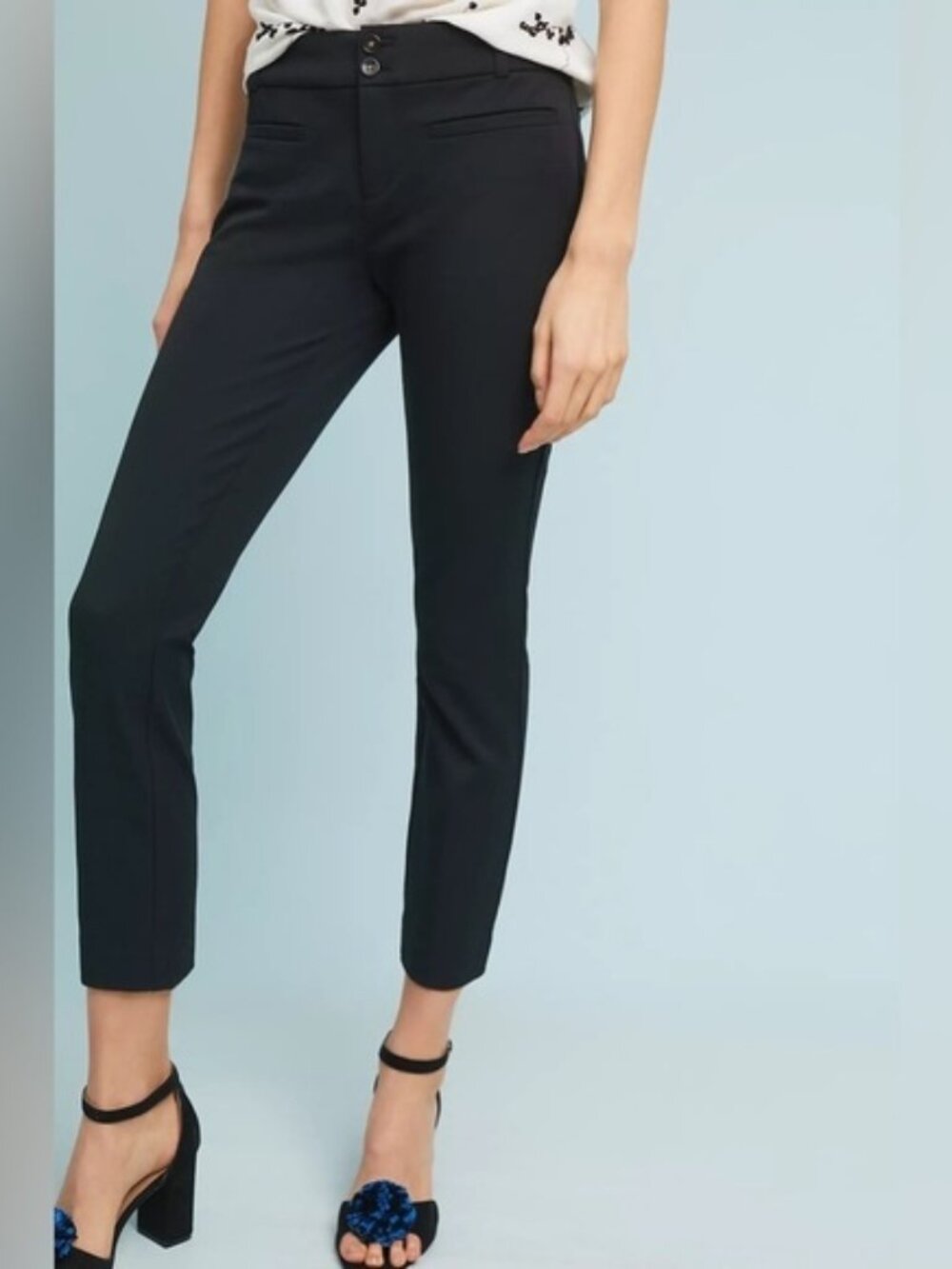 Anthropologie The Essential Slim Black Trousers Size 4